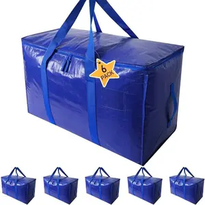 Heavy Duty Waterproof Storage Bag for Camping Travel Moving Large Capacity Organizer Tote with Double Zipper & Reinforced Handles