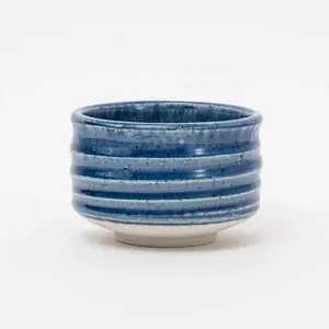 Handcrafted Mino ware Blue Ceramic Matcha Bowl