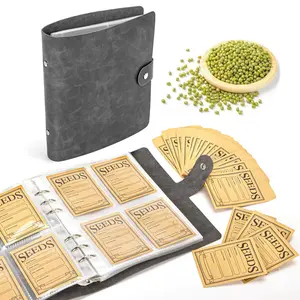 PU Leather Seed Storage Binder, Insertable Envelope Organizer, Large Capacity Classification, Moisture-Proof Portable, Garden Seeds Preservation