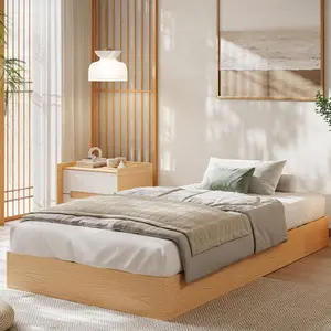 Twin Size Wood Platform Bed Frame, Wooden Bed Frame Without Headboard, Wood Slat Support, No Box Spring Needed, Easy Assembly, Pine