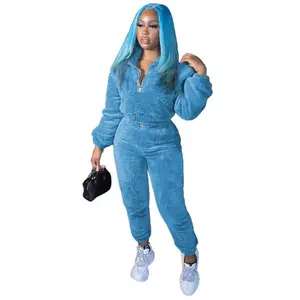 Winter Plush Warm Tracksuits Women 2 Piece Running Sets Thickened Double-sided Fleece V-neck Hoodies Casual Pants Suit Outfits Womenswear Elastic winter activewear sport casual woman