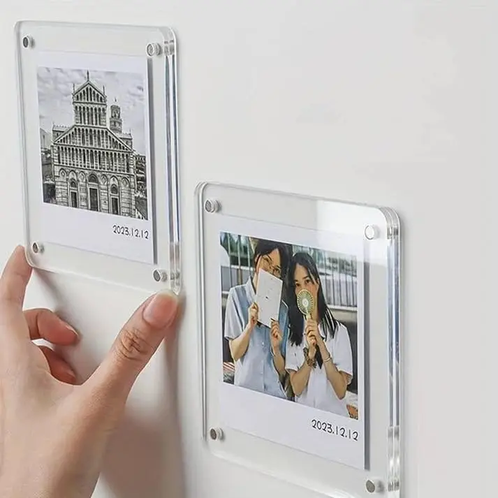 Acrylic Polaroid Magnetic Photo Frame Refrigerator Sticker 3D Floating Photo Wall DIY Souvenir
