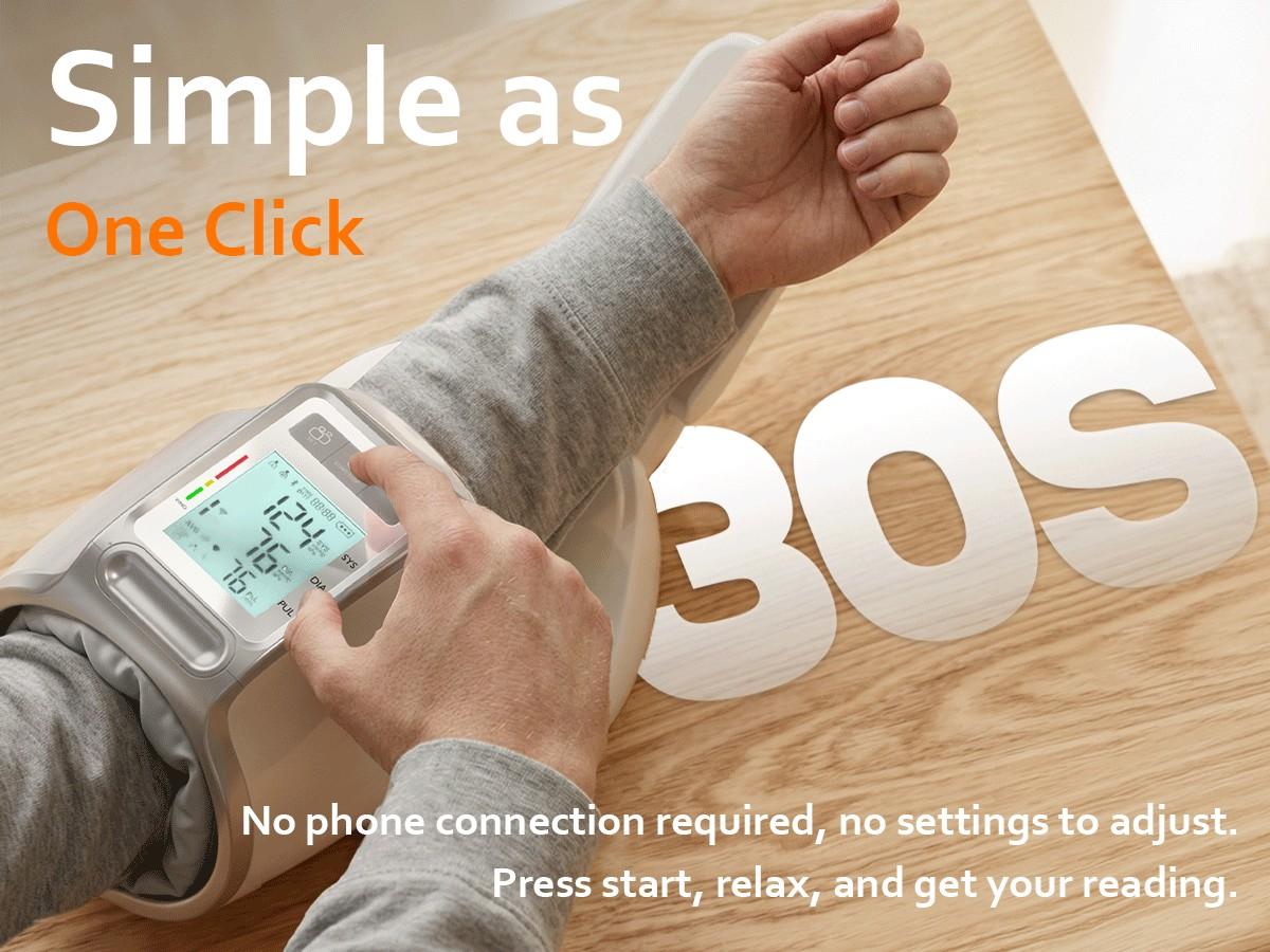 Upper Arm Blood Pressure Monitor for Home Use, Large Backlit LCD, Automatic Cuff Expands to 7.1"-16.5", One-Touch Barrel-Type Blood Pressure Monitors, Dual User 99x2 Memory, Pearl