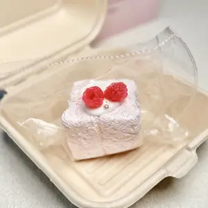 【Buy 3 get 1 free】Raspberry PP Toast (Miniature) taba squishy Food-Grade Silicone Slow-Rising Rebound Squishy Fidget Toys for Stress Relief - Soft Squeeze Toys with Thick Creamy Slime Texture, Handmade Non-Toxic Sensory Toys Rubber