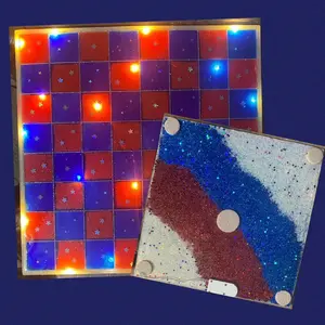 Lighted chess/checker board