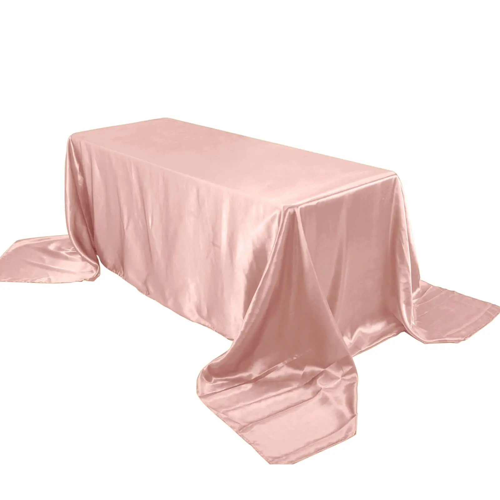 Non-Customised Satin Rectangular Tablecloth - 90"x156" Dusty Rose Seamless Table Cover, Machine Washable, All Seasons, for Picnic, Wedding, Gender Reveal Events, Corporate Event