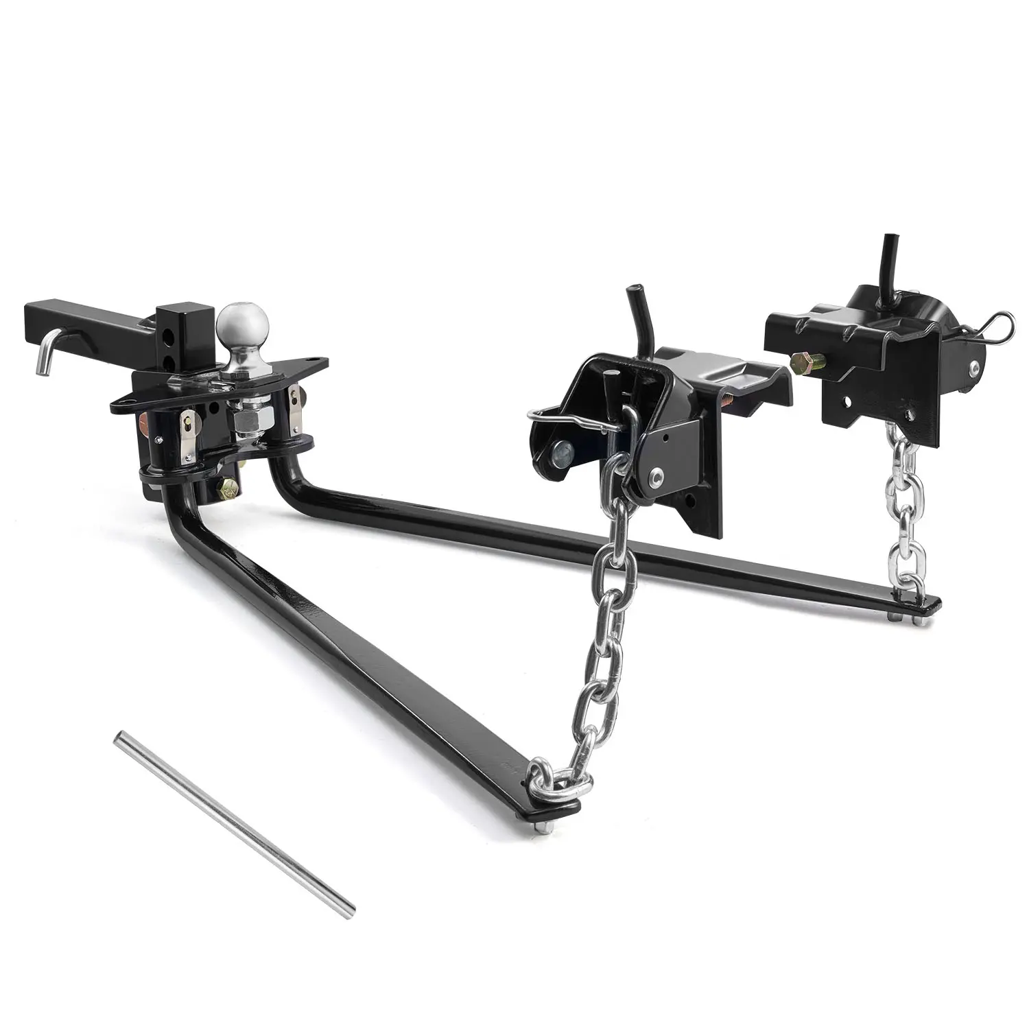 【toolupgrade】VEVOR Weight Distribution Hitch Kit for Trucks, 10000 lbs Max Towing, 1000 lbs Max Tongue Weight, 2 in Shank, 2-5/16 in Ball, Rugged Carbon Steel, Easy Install, Finetune Rise/Drop, Load Leveling, Braking & Trailer Couplers Compatible, Black