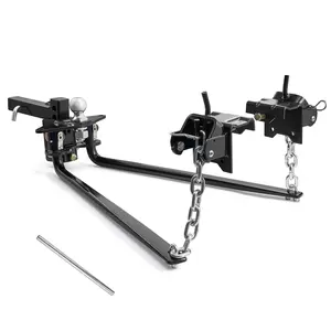 VEVOR Weight Distribution Hitch, Summervibes,Summervibes, 10000 lbs Max Towing & 1000 lbs Max Tongue, Weight Distributing Hitches Kit Includes 2 in Shank and 2-5/16 in Ball, Load Leveling Hitch for Trailers, Black