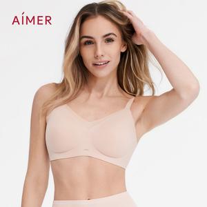 AIMER SkinVeil Wireless Seamless Bra – V Neck Breathable Comfort, Asian Fit (Runs Small, Size Up for US Fit) Mothers Day Gift