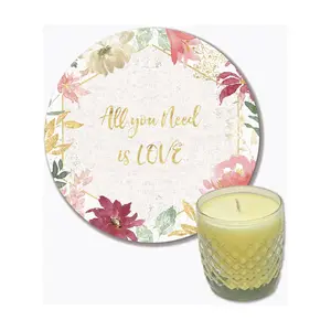 Courtside All You Need is Love III 8x8 Art Board & 9 oz Candle