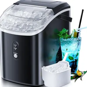 Nugget Countertop Ice Maker with Soft Chewable Pellet Ice - Stainless Steel Black