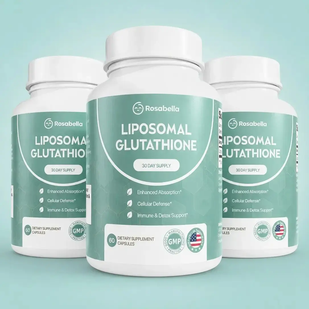 Rosabella 3 Pack Liposomal Glutathione 60 Count Skin Glow Immune Detox Support