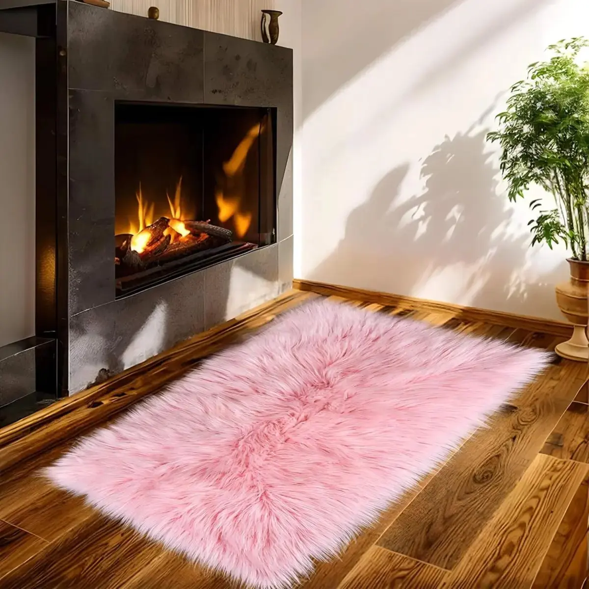 Faux Fur Rug - Faux Sheepskin Rug, Area Carpet Soft Fluffy Carpet 20 x 32 Inch,for Bedroom, Living Room, Nursery, Dorm, Playroom,Indoor Decor, Indoor Floor Rectangular