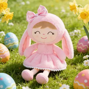 Easter Bunny Plush Bunny Doll Soft Baby Dolls Stuffed Rabbit Toy with Cute Long Ears Perfect Birthday Gift Valentine Present for Girls Toddlers 0 6 Years Must Have Cuddle Doll Playtime Nursery Bedroom Decor Easter Surprise Collectible Kids Gift
