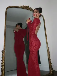 Sexy Fashionable Leopard Print Elegant Long Sleeve Dress