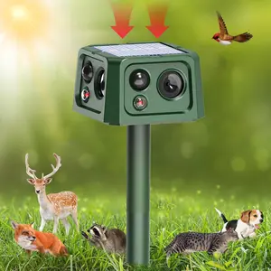 Multifunctional Animal Repeller LED Flashing Ultrasonic Alarm Beech Sound, Waterproof Outdoor Use, Suitable for Multiple Environments