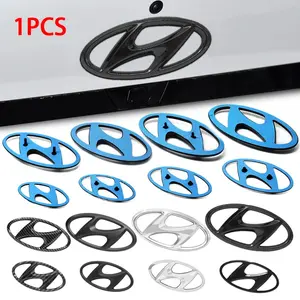 1PCS Car Front Grill Badges Rear Trunk Emblem Lid Covers Logo Replacement Accessories Car Decals For Hyundai Tucson I40 ix25 ix35 Accent Elantra Santa fe Sonata Car Series