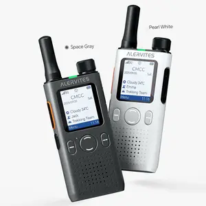 Global Lifetime Free Walkie Talkies Unlimited Range 4G LTE PoC(Push-to-Talk Over Cellular) Radios Nationwide PTT Two Way Radios Long Distance for Family, Logistics, Company 2pcs with sim Card（black+white)