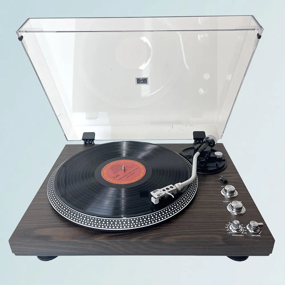 Belt-Driven Vinyl Turntable with Bluetooth, Pre-Amplifier, 33/45 RPM Playback – Perfect Gift for Music Lovers