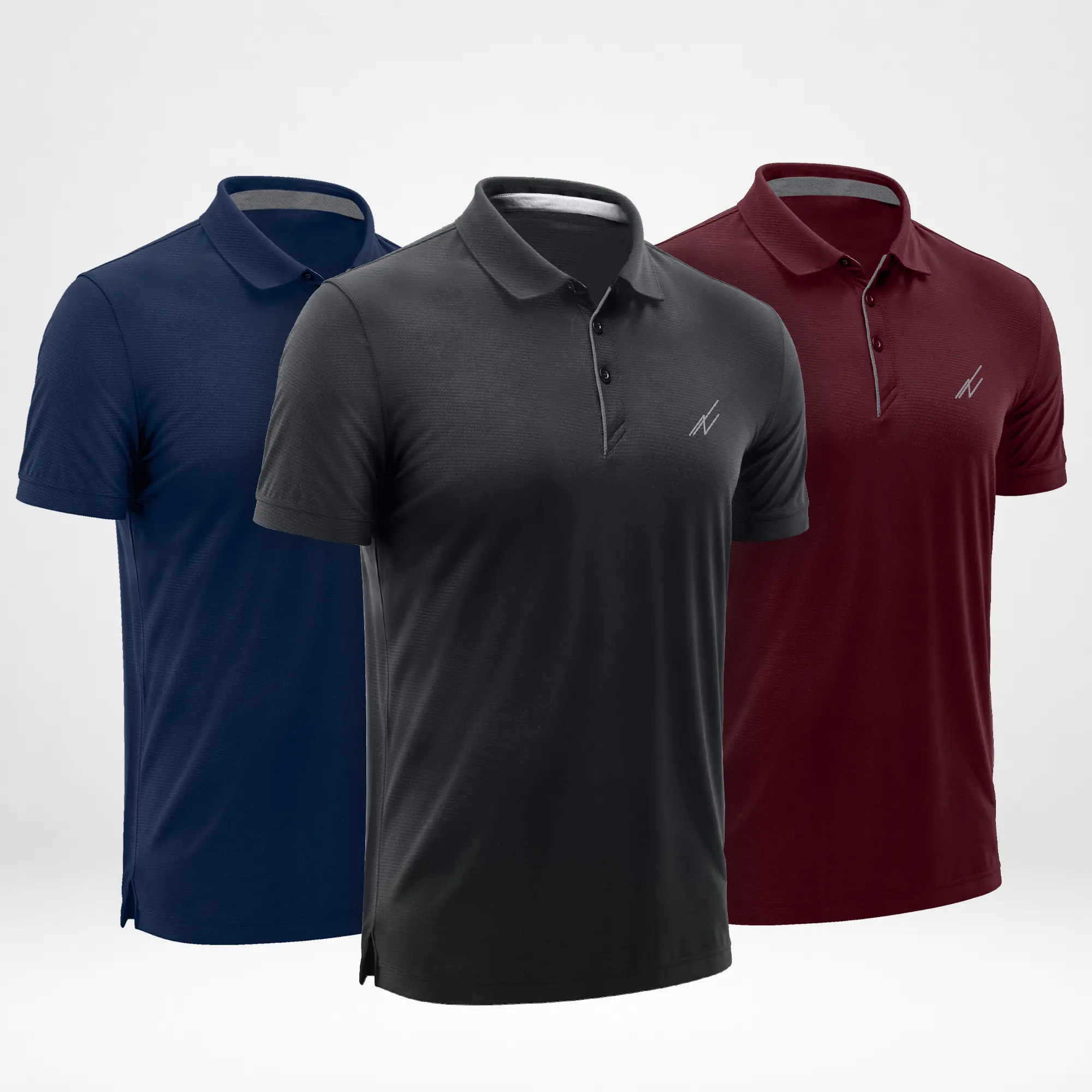 NY Threads Men's 3-Pack Classic Fit Pique Buttoned Short Sleeve Polo Shirts - Collared Polo Style, Golf Fit, Moisture-Wicking, Breathable Athletic Tops for Golf, Casual Wear, Collared Polo Shirts