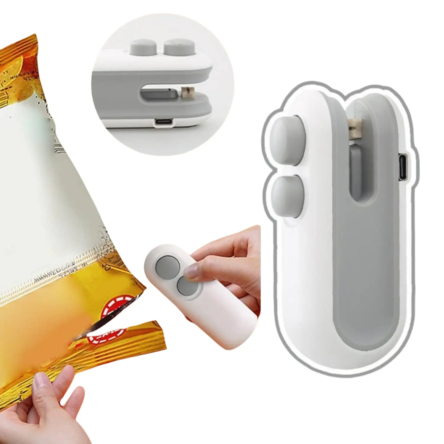 Mini Bag Sealer - Portable Sealing Machine with USB Charging Feature, Precision Sealing & Cutting, Ideal for Food Storage and Storage