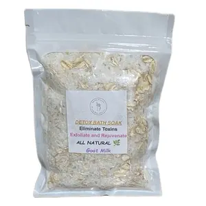 Detox Bath Soak: Cleanse Toxins Exfoliate Rejuvenate Moisturize with Organic Goat Milk All Natural Formula Cleanser Cleansing Eczema Moisture Moisturizer Body Care Smoother Vitamins Hydrating