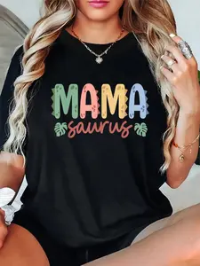 100% Cotton Casual Tshirt Mama Saurus Dad Dinosaur Birthday Family Matching T-Shirt