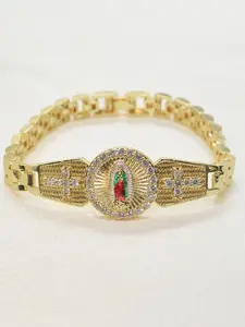 Elegant Guadalupe Virgin Religious Zircon Bracelet, Vintage Style Unisex Jewelry, Perfect Gift for Thanksgiving Halloween Mother's Day Birthday