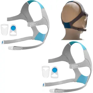 2-Pack Large Headgear Strap for AirFit F20/AirTouch F20 -Premium Mask Strap Replacement Comfortable & Durable Replacement with Magnetic Clips – Breathable Designed for F20 Full Face Setup - Blue & Gray