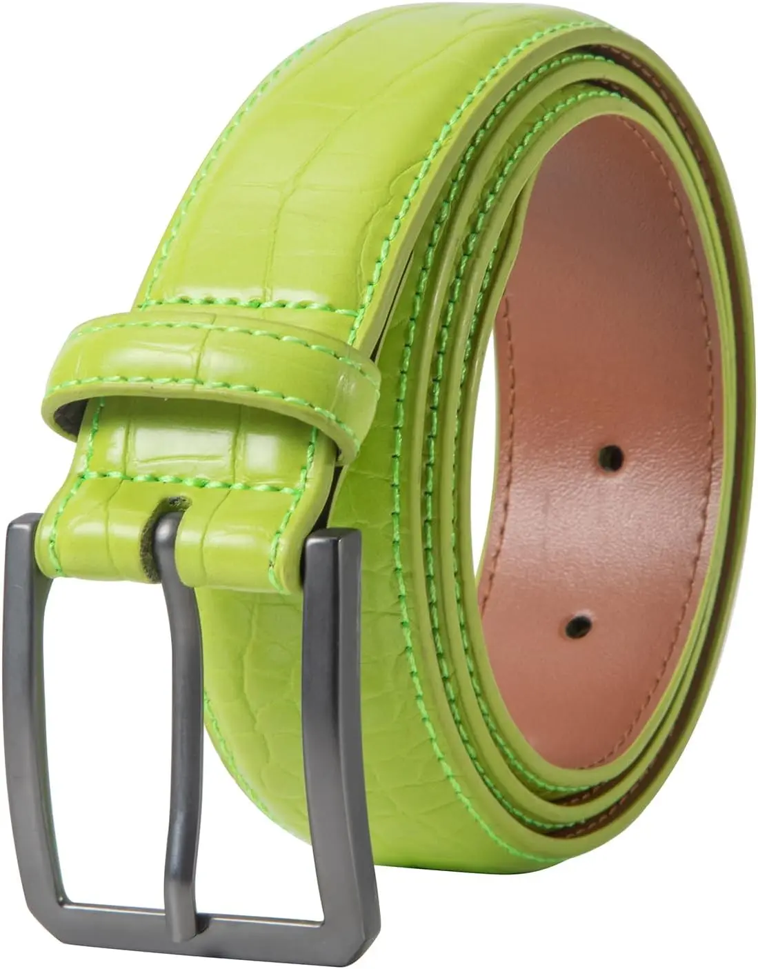 Men's Genuine Leather Croc-Embossed Belt, Dress & Casual, 15 Colors, 1 3/8" | Smooth edges, Reinforced stitching, and a durable buckle provide lasting comfort and dependable everyday performance