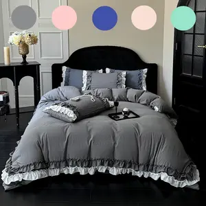 Elegant Princess Lace Bedding Set, Comfortable Down Quilt Cover, Multiple Colors & Sizes, Perfect Gift for All Seasons, Soft Bedding Set