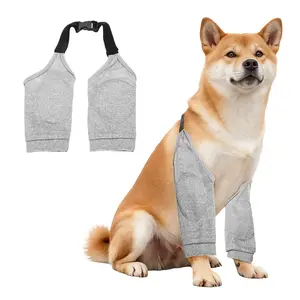PETAXCELL Dog Leg Sleeves, Dog Recovery Suit for Front Legs Pet Sleeves Elbow Protector Brace (2XL, Gray, Polyester), for Knee Recovery Prevent Scratching