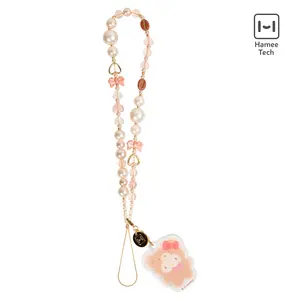 Hello Kitty Latte Bear Beaded Charm Mobile Phone Wrist Strap