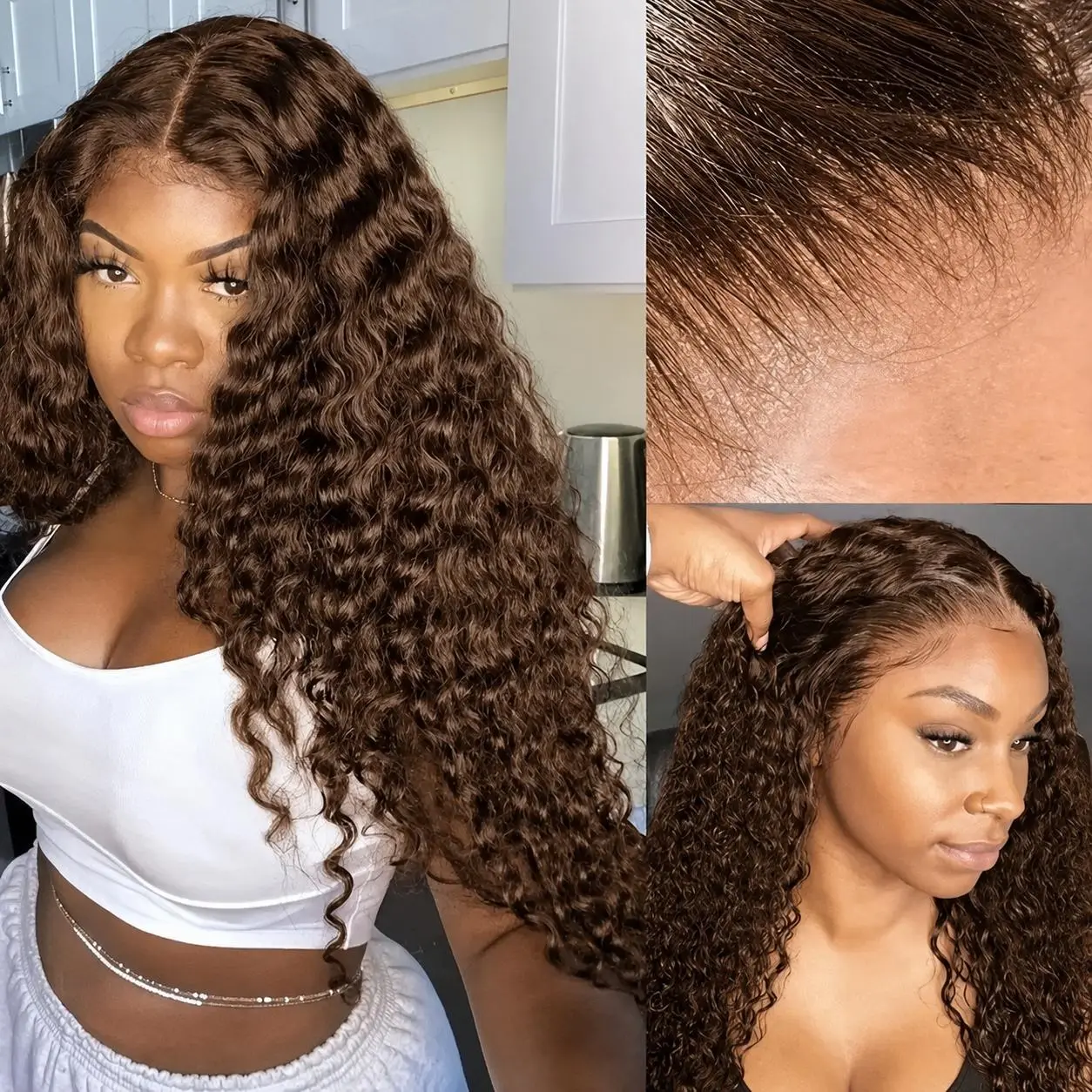 18-32 Inch Long Glueless Deep Curly Wig for Women, Daily Wear Synthetic Wig, Lush Haute Wear and Go, Pre-Plucked Hairline, Natural Baby Hair