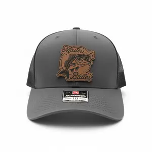 Master Baiter Funny Fishing Leather Patch Hat | Trucker Hat | Fish Gift For Him Unique | Richardson 112