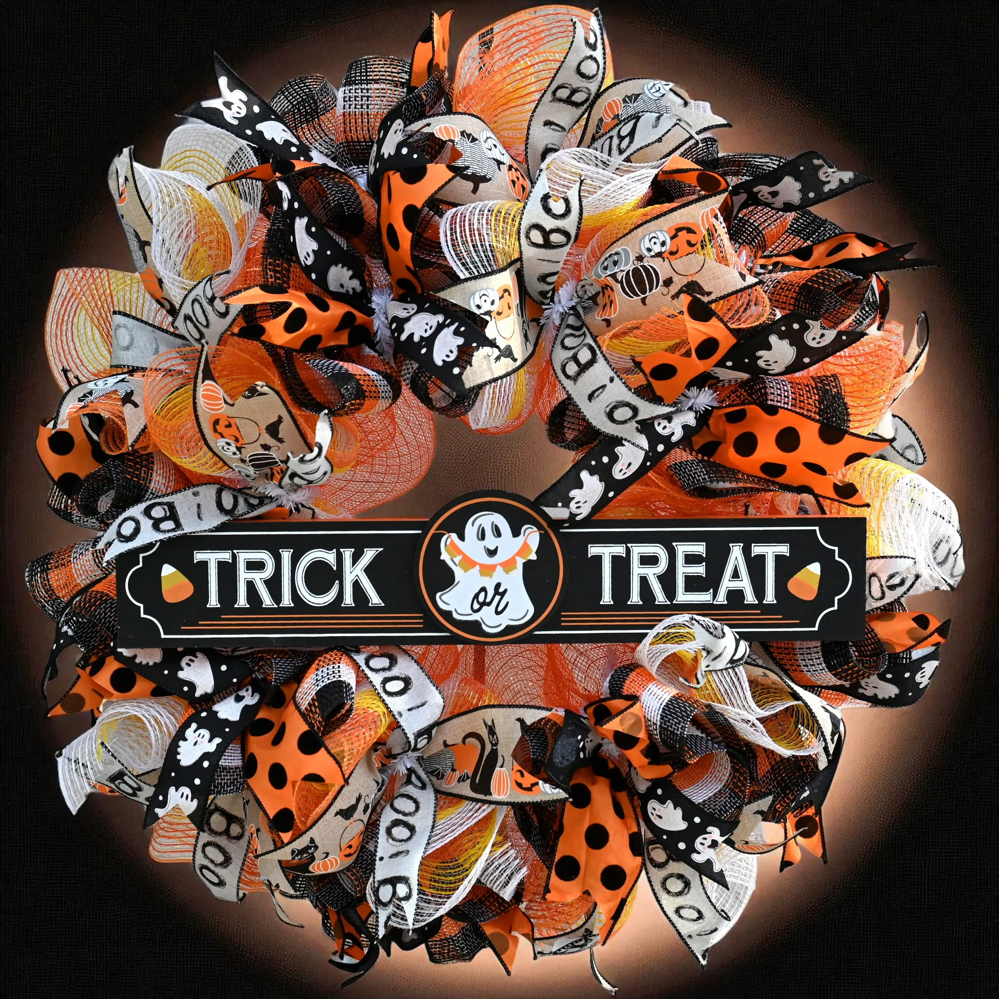 Trick Or Treat Wreath - Halloween Wreath - Ghost Wreath