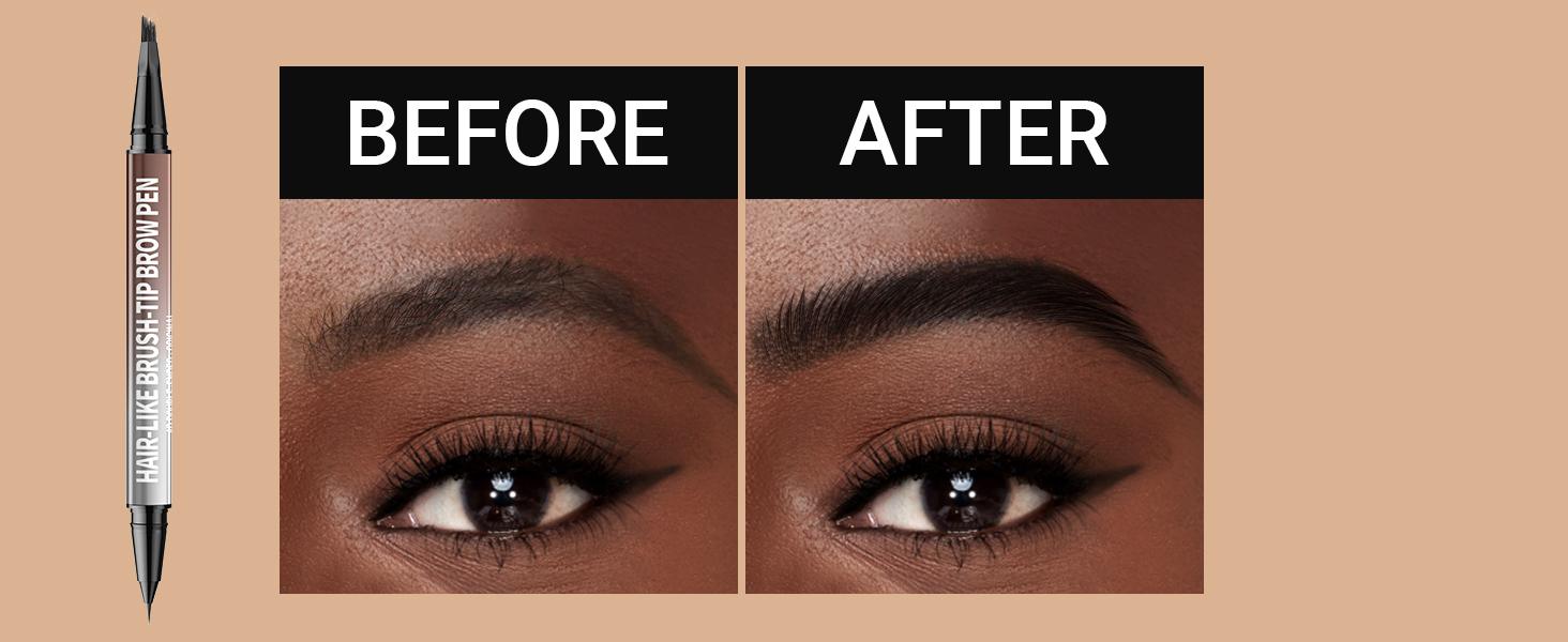 iMethod Original 4D Brush Tip Waterproof Microblading Eyebrow Pen, 2-in-1 Dual-Ended, Natural Hair-Like Strokes, Long-Lasting