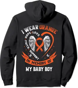 Orange In Memory Of Baby Boy Son Leukemia Cancer Awareness Pullover Hoodie - Antoniojo Shop 59B09JZSVR95