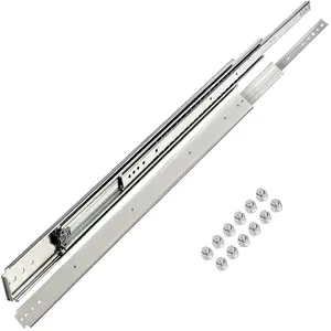 VEVOR Drawer Slides, 1 Pair 48 Inch Heavy Duty Drawer Slides, Ball Bearing Side Mount Drawer Hardware Slides, 500 LBS Load Capacity 3-Section Full Extension Drawer Slides for Smooth Slide, Less Noise