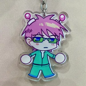 Saiki K Acrylic Keychain, The Disastrous Life of Saiki K Saiki Kusuo Acrylic Charm - Cute Bag Accessories | Perfect for Backpacks, Keys and Gifts | High Quality and Customer Favorite Items
