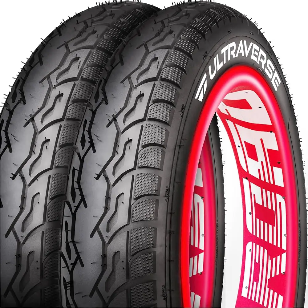 Ultraverse 20x4.0 E-Bike Fat Tire for Ebikes and MTB - Reinforced 20-Inch Dual Compound Casing for Street & Trail