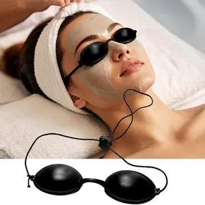 Silicone Laser Protective Eye Mask Adjustable Black Tanning Goggles Beauty Devices Cosmetology Eye Shields Indoor & Outdoor