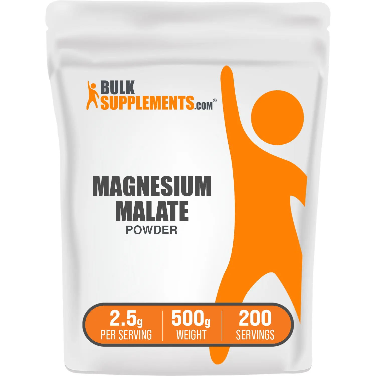 BulkSupplements - Magnesium Malate Powder - Migraine Relief - Bone Health - 500g - 2.5g per Serving