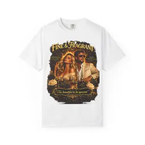 Fine & Fragrant Couple Illustration T-shirt | Warning Back Print