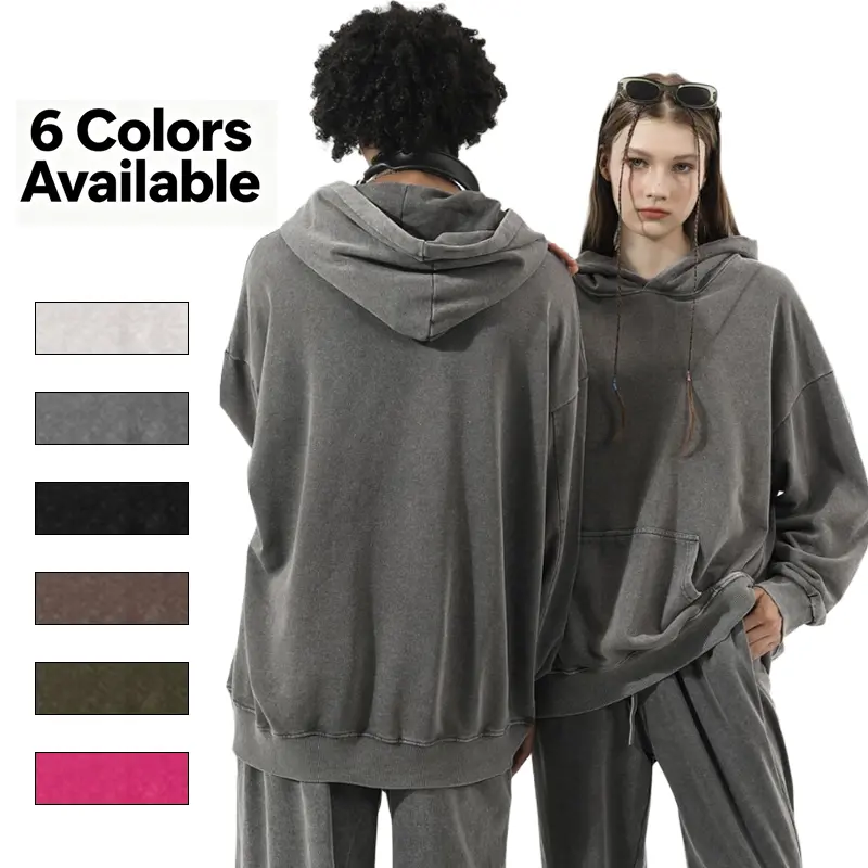 Unisex vintage washed  sweatshirt,loose Y2K street fit,reinforced ribbed cuffs and hem, large kangaroo pocket,solid color hip-hop skateboarding versatile pullover  wardrobe winter grey  man  zip fall clothes male clothing acid wash hoodie trendy outerwear