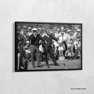 Ben Hogan and Arnold Palmer Wall Art, Old Golfers Print, Ben Hogan and Arnold Palmer at Augusta Poster, Black and White, Photography Print - NO FRAME