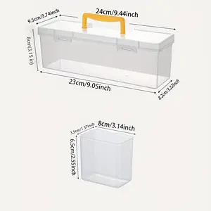 7pcs (6 small boxes + 1 large box) Hardware Tool Storage Box, Tool Storage Kit, Multi-Compartment Transparent Tool Organizer, Screw Parts Sorting Box, Hardware Accessories Storage Box, Portable Divided Sorting Box, Toolbox Storage Box