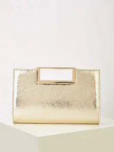 Women's Evening Bag Handbag with Metal Handle, Fashionable Simple Design, Portable Makeup Bag, Detachable Shoulder Strap