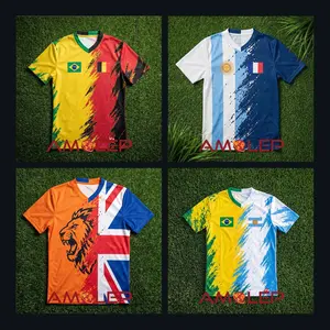 [Custom Name & Number] Binational Personalisable and Customisable Dual Flag Half & Half Unisex Soccer / Football Jersey (Select any 2 Countries)