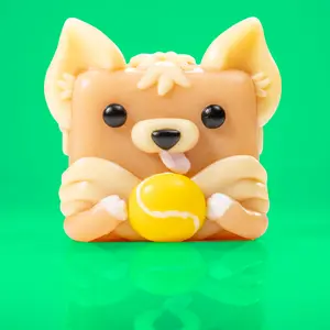 Scout the Chihuahua Soft Silicone Squishy  Dynamic Companion for Adventures and Fun Sports Lover in Yellow Color Taba Squishy